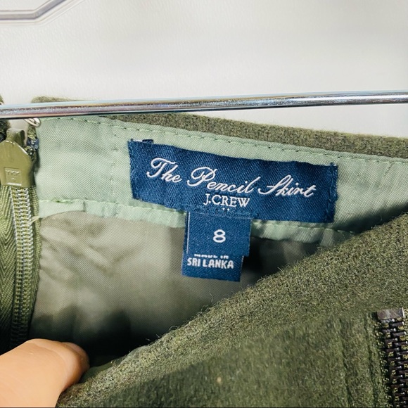 J. Crew Wool Asymmetric Zip Pencil Skirt  Size 8 - Picture 3 of 5